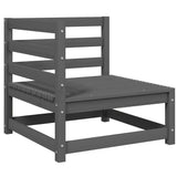 2 Piece Garden Lounge Set Grey Solid Pinewood 805692