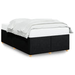 ZNTS Bed Frame without Mattress Black 120x190 cm Small Double Fabric 3284717