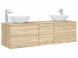 Bathroom Cabinet Set 3 pcs Sonoma Oak 49.5 x 35 x 63 cm 3405797