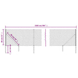 Chain Link Fence with Spike Anchors Anthracite 0.8x25 m 153976