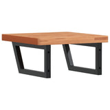 Basin Shelf Wall Mounted Steel and Solid Wood Beech 3302431