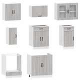 8 Piece Kitchen Cabinet Set Kalmar Grey Sonoma Engineered Wood 3314827