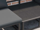 Garden Sofa Set with Cushion 9 pcs Black Aluminium 3378882