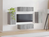 TV Wall Cabinet Set 4 pcs Grey Sonoma Engineered Wood 3408922