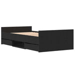 Bed Frame with Headboard Black oak 90 x 190 cm Engineered wood 3329328