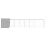 Chicken Cage with Run Light Grey 165x863x181 cm Galvanised Steel 3189116