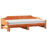 Daybed with Trundle without Mattress Wax Brown 90x190 cm Solid Wood 850910