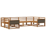 Outdoor Sofa Set 6 pcs Natural Solid Acacia Wood 3382837
