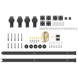 Sliding Door Hardware Kit 183 cm Steel Black 4009740