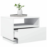 Coffee Table with LED Lights White 50x49x40 cm 839826