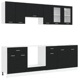Kitchen Unit Lyon 8 pcs Black Oak Engineered Wood 3445860