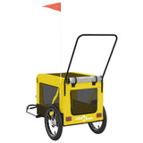 Pet Bike Trailer Yellow and Black Oxford Fabric and Iron 93938