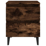 Bed Cabinets with Metal Legs 2 pcs Smoked Oak 40x35x50 cm 813129