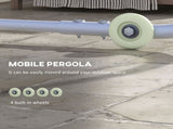 3 x 3 Mobile Pergola Kit, Portable Garden Gazebo with Wheels, Sandbags, Steel Frame, UV-Resistant T3398P317587