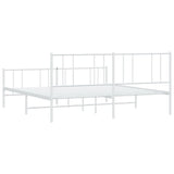 Metal Bed Frame without Mattress with Footboard White 180x200cm 352551