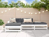 4 Piece Garden Lounge Set White Solid Wood Pine 3186488