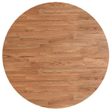 Round Table Top Light Brown 80x1.5 cm Treated Solid Wood Oak 342963