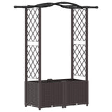 Raised Bed with Trellis and Roof Brown 125 x 40 x 138 cm PP 42032506