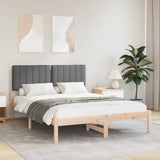 Bed Frame with Upholstered Headboard Dark Grey 135 x 190 cm 878060