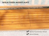 Wooden Bench with Liftable Middle Table, Outdoor Bench, Patio Loveseat for Porch, Garden, Seats 2-3 T3398P554346