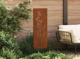 Garden Privacy Screen Floral Rusty 32 x 140 cm Weathering Steel 876230