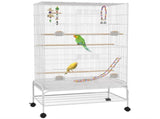 Bird Cage w/ Stand, Toys, Accessories, for Canaries, Finches, White T3398P349819