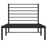 Metal Bed Frame without Mattress with Headboard Black 100x200cm 352314