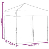 Folding Party Tent with Sidewalls White 2x2 m 93503