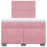 Box Spring Bed with Mattress Pink 120x200 cm Velvet 3290881