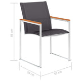 Garden Chairs 4 pcs Textilene and Stainless Steel Grey 46496