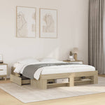 Bed Frame without Mattress Sonoma Oak 160x200 cm Engineered Wood 3295459