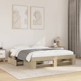 Bed Frame without Mattress Sonoma Oak 150x200 cm King Size Engineered Wood 3295466