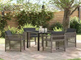 Garden Dining Set 5 pcs Grey Powder-Coated Steel 3380653