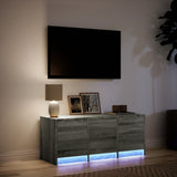TV Cabinet with LED Grey Sonoma 97x34x40 cm Engineered Wood 852241