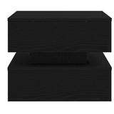 Coffee Table with LED Lights Black Oak 50x50x40 cm 862257