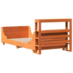 ZNTS Bed Frame without Mattress Wax Brown 90x190 cm Single Solid Wood Pine 3306482