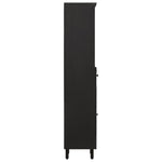 Bathroom Cabinet Black 38x33x160 cm Solid Wood Mango 356841