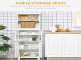 Freestanding Kitchen Cupboard, 4-Door Storage Cabinet with Adjustable Shelf and Glass Doors for T3398P344762