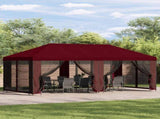 6 x 3 m Burgundy Polyester and Steel 190 3376029