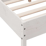 Bed Frame without Mattress White 150x200 cm King Size Solid Wood Pine 842747