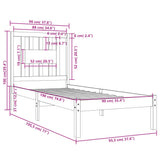 Bed Frame without Mattress Solid Wood Single 3104028