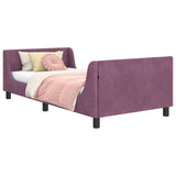 Children's Bed Frame with Headboard Purple 90 x 190 cm Velvet 42010881