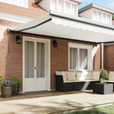 Retractable Awning White 500 x 300 cm Fabric and Metal 3331365