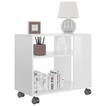 ZNTS Side Table High Gloss White 70x35x55 cm Engineered Wood 802126