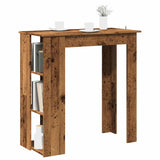 ZNTS Bar Table with Shelf Old Wood 102x50x103.5 cm Engineered Wood 856760