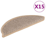 Stair Mats Self-adhesive Sisal-Look 15 pcs 56x17x3 cm Light Beige 326868