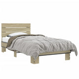 Bed Frame without Mattress Sonoma Oak 75x190 cm Small Single 845748