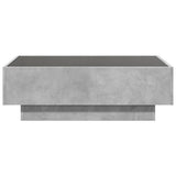 ZNTS Coffee Table with LED Concrete Grey 90x50x30 cm Engineered Wood 847521