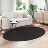 Area Rugs Oval HUARTE Black 140 x 200 cm 100% Polyester 4103652