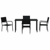 Garden Dining Set with Cushion 5 pcs Black Poly Rattan 3380038